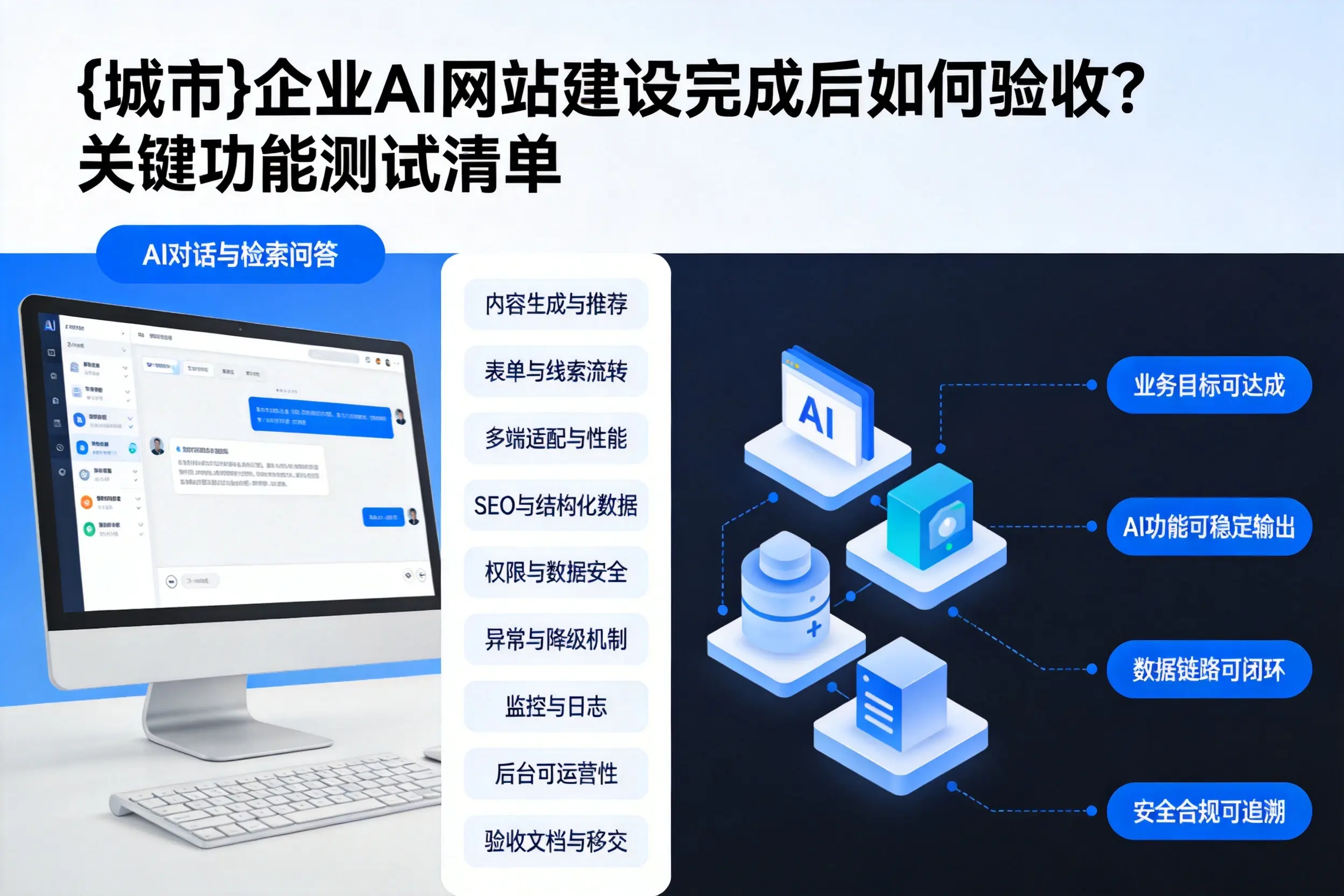 无锡企业AI网站建设完成后如何验收？关键功能测试清单