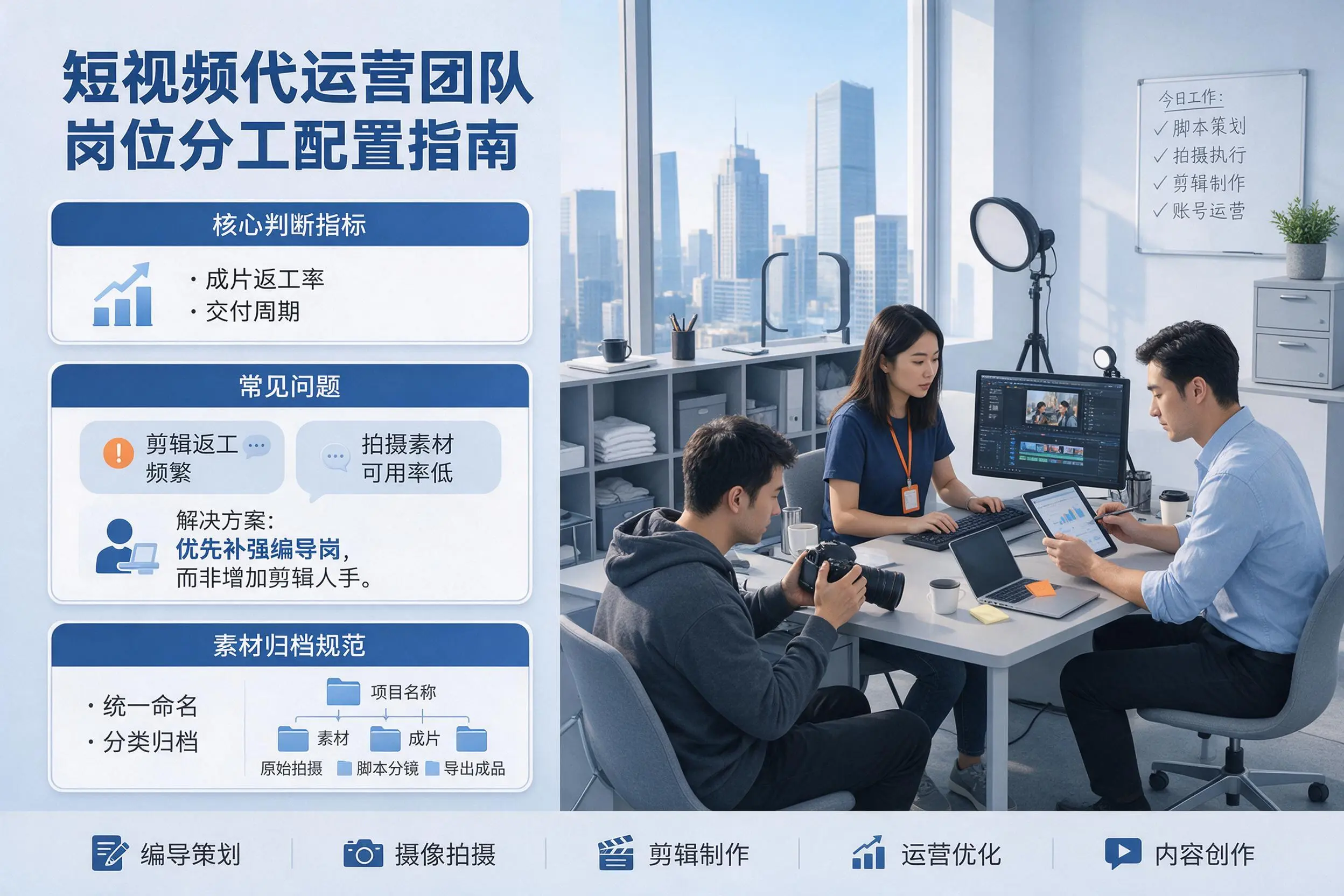 短视频代运营团队如何配置？无锡企业岗位分工科普说明
