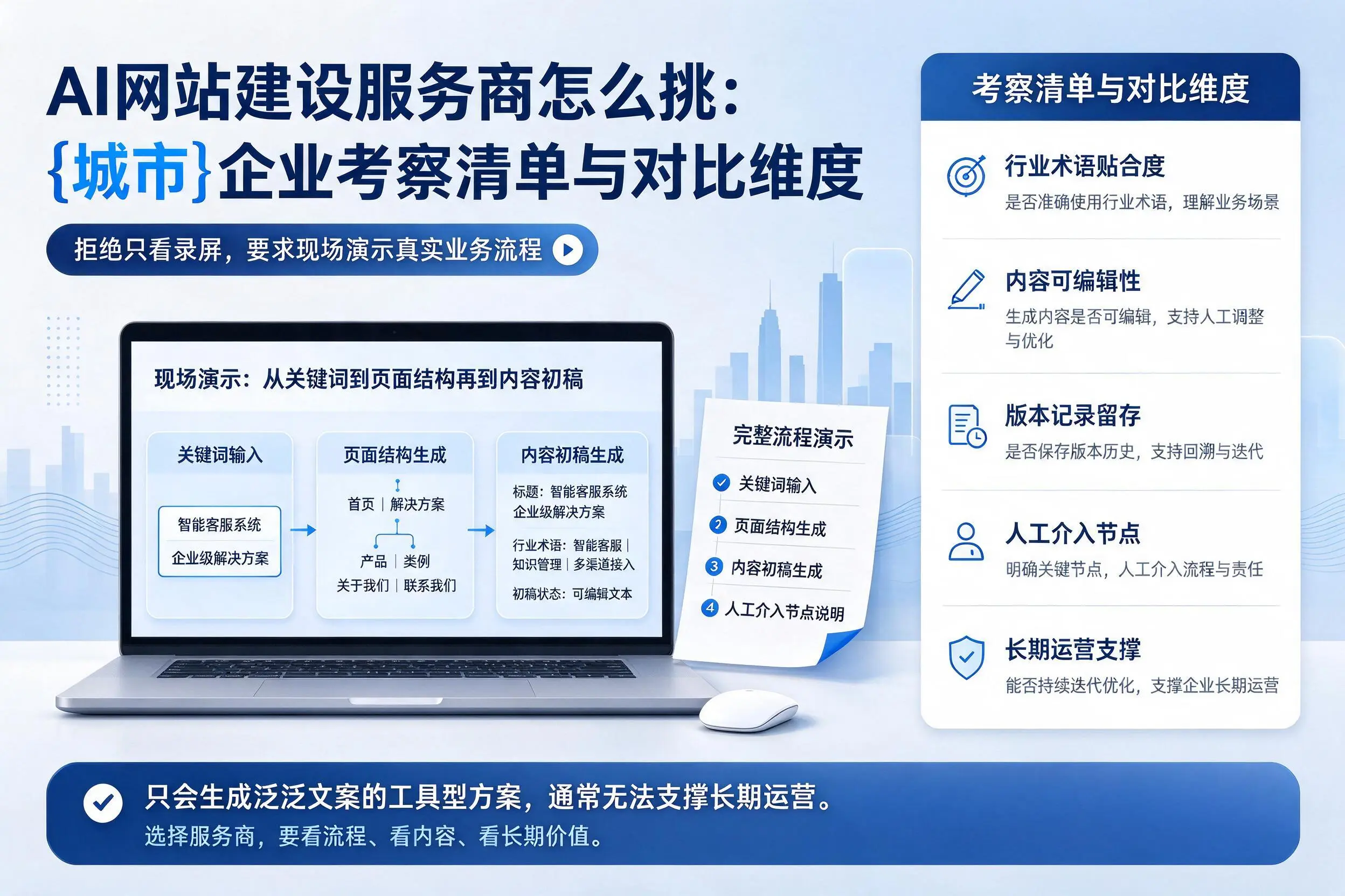 AI网站建设服务商怎么挑:无锡企业考察清单与对比维度